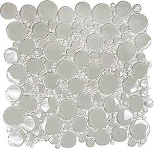 Bubbles Oxygen Glass Mosaic tile face, 300 x 300 mm