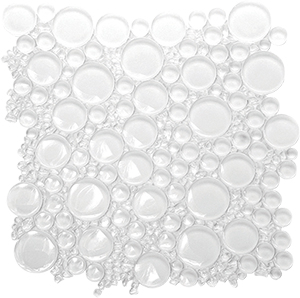 Bubbles Super Glass Mosaic tile face, 300 x 300 mm