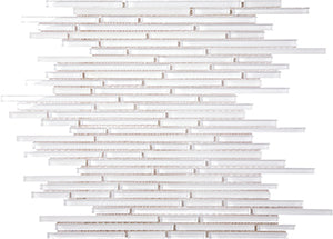 Bullets Super White Glass Mosaic tile face, 305 x 305 mm