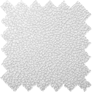 Raindrop Super White Glass Mosaic tile face, 300 x 300 mm