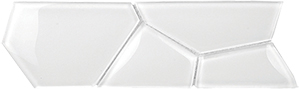 Watercube 3D Super White Glass Mosaic detail