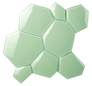 Watercube 3D Underwater Glass Mosaic tile face, 300 x 300 mm