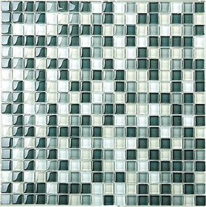 Classic Crystal Glass Mosaic 15 x 15 mm tile face, 300 x 300 mm