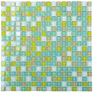Classic Crystal Glass Mosaic 15 x 15 mm tile face, 300 x 300 mm
