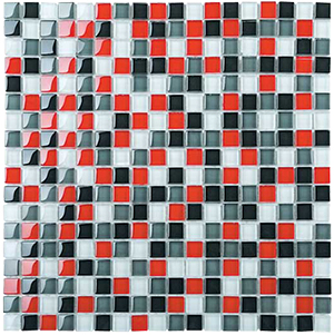 Classic Crystal Glass Mosaic 15 x 15 mm tile face, 300 x 300 mm