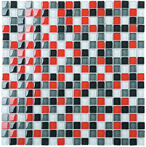 Classic Crystal Glass Mosaic 15 x 15 mm tile face, 300 x 300 mm