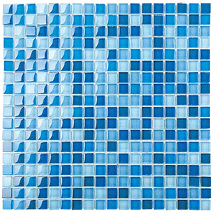 Classic Crystal Glass Mosaic 15 x 15 mm tile face, 300 x 300 mm