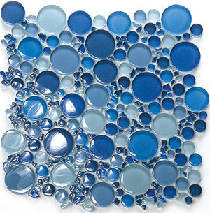 Bubbles ESM05 Glass Mosaic tile face, 300 x 300 mm