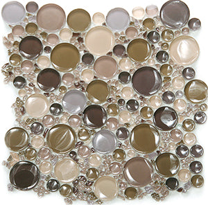 Bubbles ESM08 Glass Mosaic tile face, 300 x 300 mm