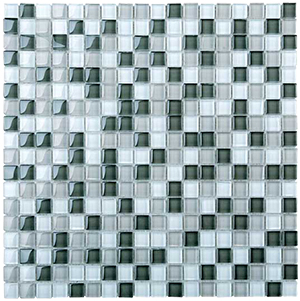 Classic Crystal Glass Mosaic 15 x 15 mm tile face, 300 x 300 mm