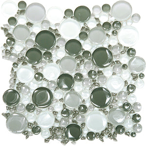 Bubbles ESM17 Glass Mosaic tile face, 300 x 300 mm