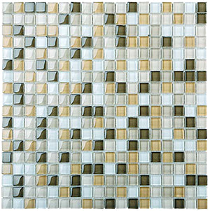 Classic Crystal Glass Mosaic 15 x 15 mm tile face, 300 x 300 mm