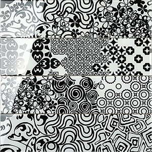 Renaissance Classic Black Glass Tile tile face, 600 x 150 mm