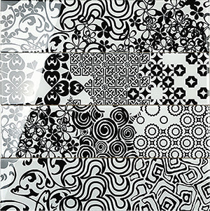 Renaissance Classic Black Glass Tile tile face, 600 x 150 mm
