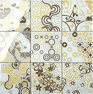 Renaissance Classic Gold Glass Tile tile face, 200 x 200 mm