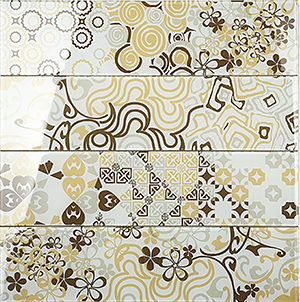 Renaissance Classic Gold Glass Tile tile face, 600 x 150 mm