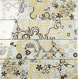 Renaissance Classic Gold Glass Tile tile face, 600 x 150 mm