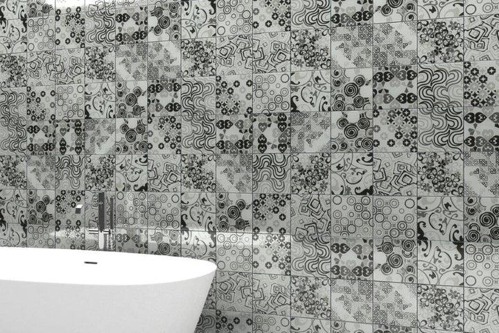 Renaissance Classic Grey Glass Tile installed