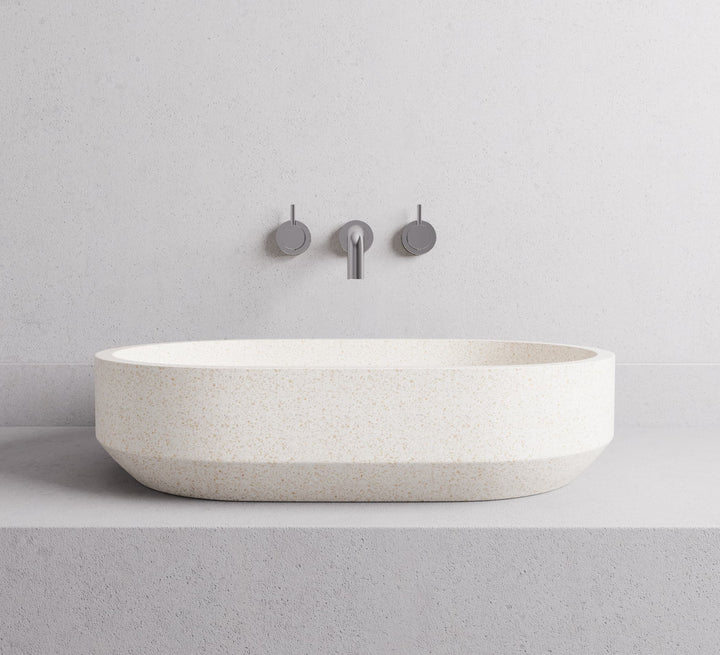 Eden Oval basin — White terrazzo lifestyle (large)