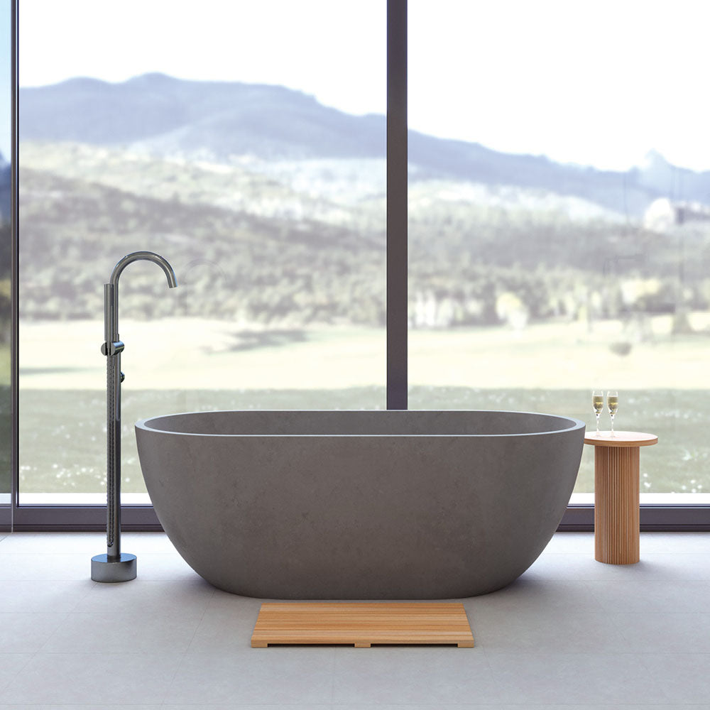 Jada Concrete Bath, 1500mm - Warm Grey - Fienza image 4