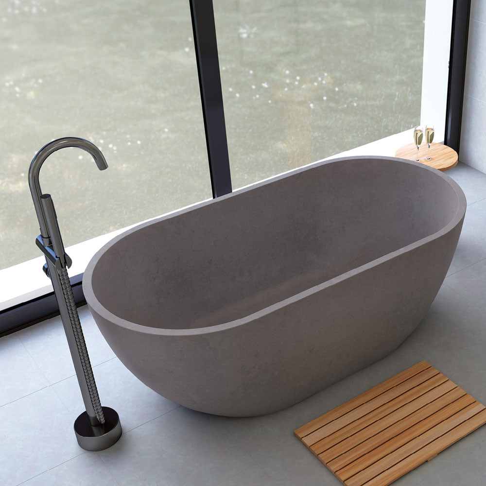 Jada Concrete Bath, 1500mm - Warm Grey - Fienza image 5