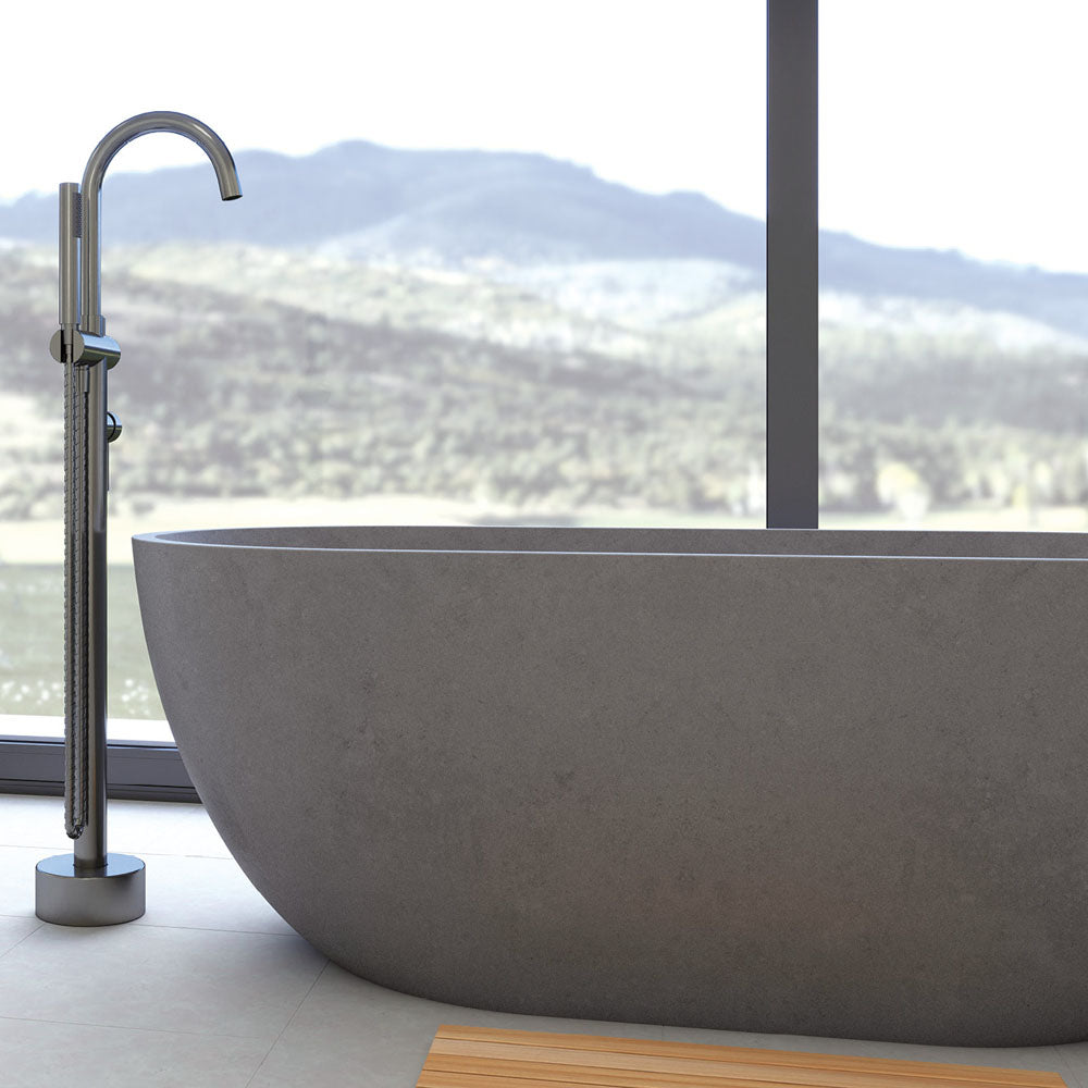 Jada Concrete Bath, 1500mm - Warm Grey - Fienza image 6