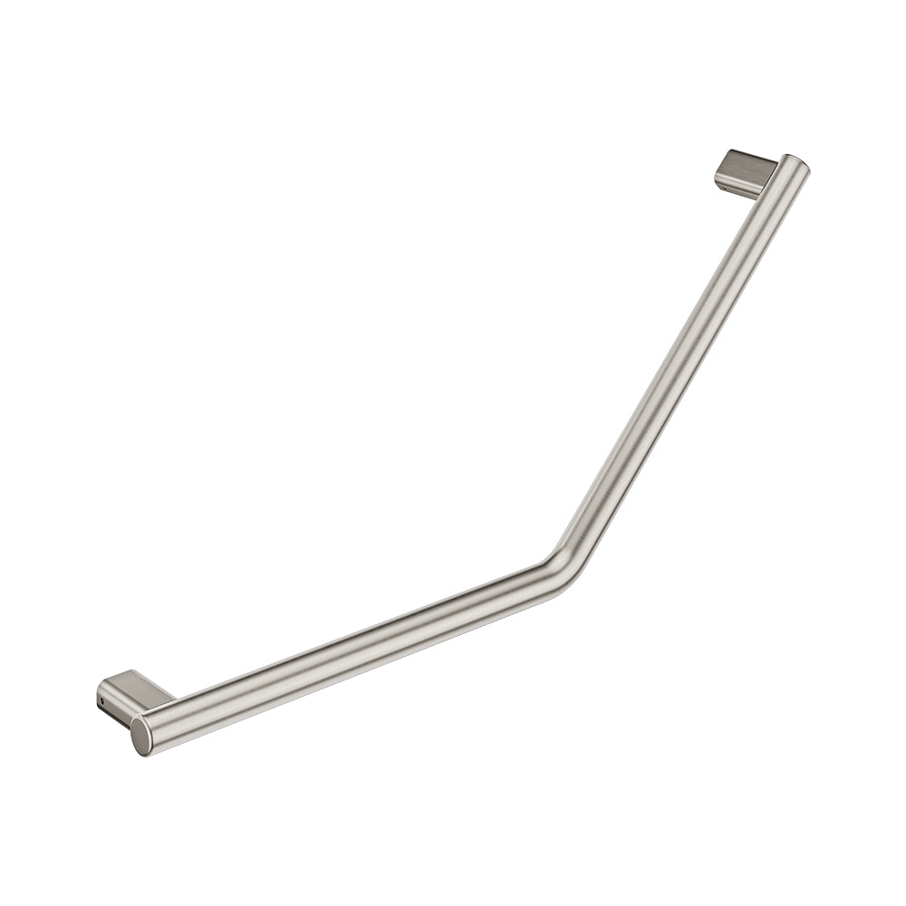135 Degree Care Slimline Ambulant Care Reversible Left/Right Hand Grab Rail - Brushed Nickel