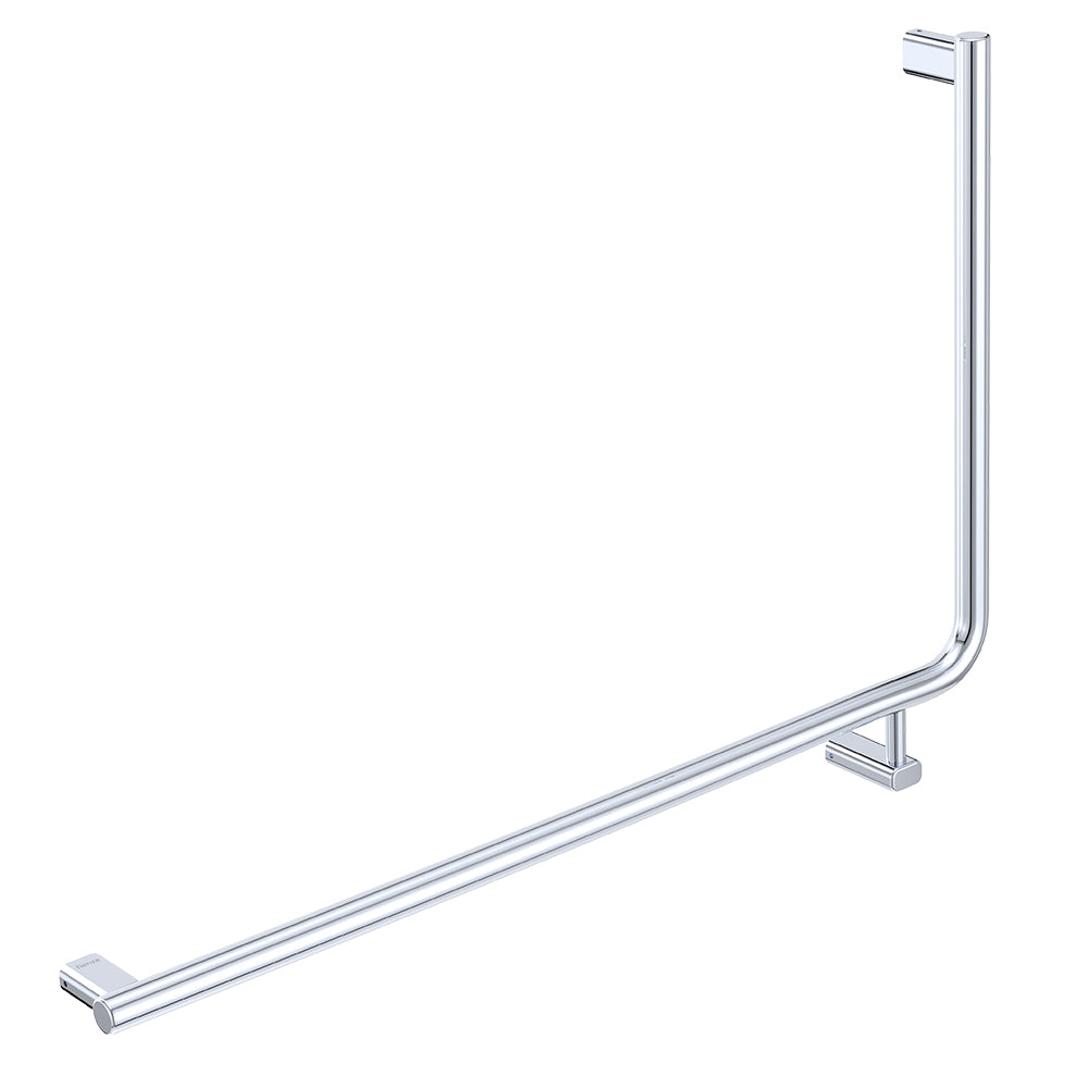 90 Degree Care Slimline Left-Hand Grab Rail - Stainless Steel
