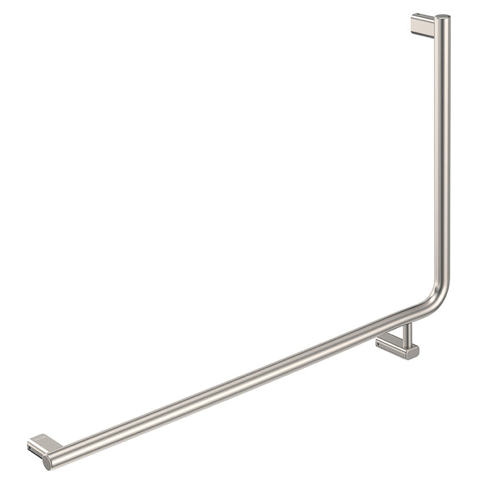 90 Degree Care Slimline Left-Hand Grab Rail - Brushed Nickel