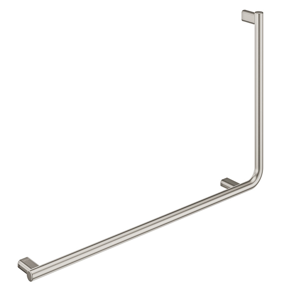 Independent Living, 90 Degree Care Slimline Left-Hand Grab Rail - Brushed Nickel