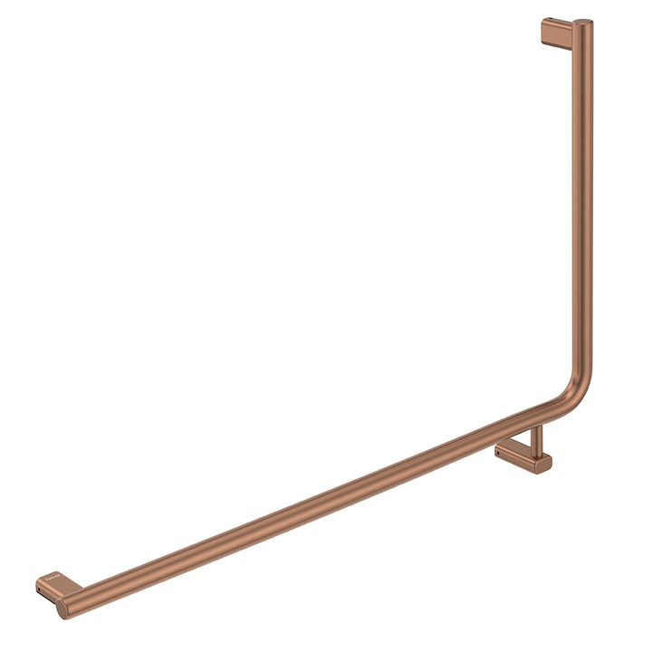90 Degree Care Slimline Left-Hand Grab Rail - Brushed Copper