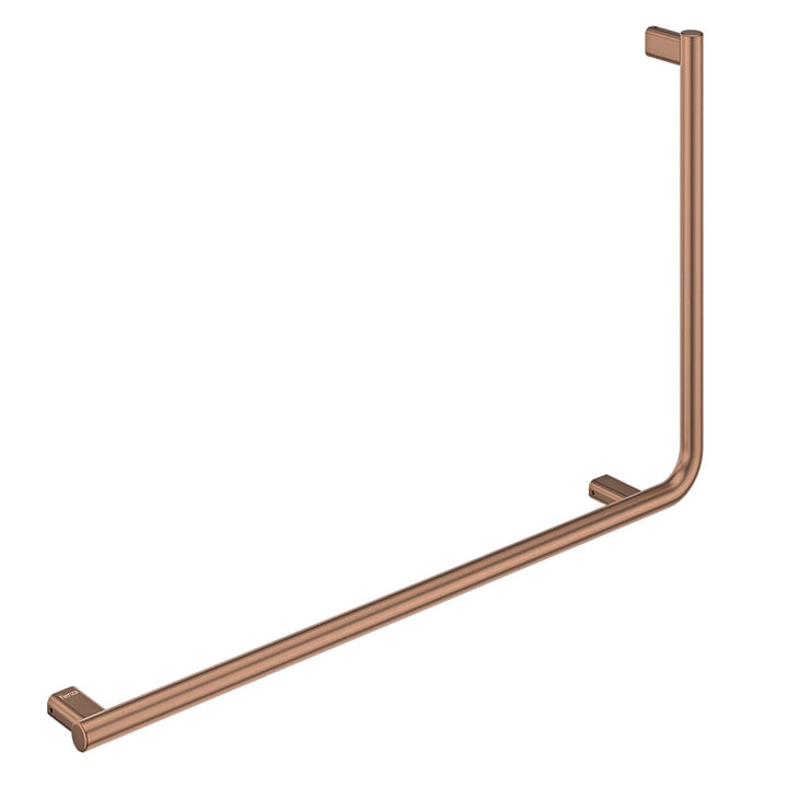 Independent Living, 90 Degree Care Slimline Left-Hand Grab Rail - Brushed Copper