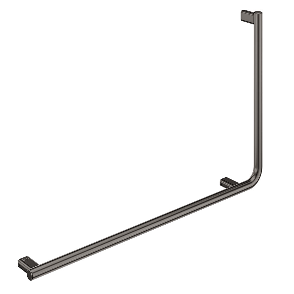 Independent Living, 90 Degree Care Slimline Left-Hand Grab Rail - Gun Metal