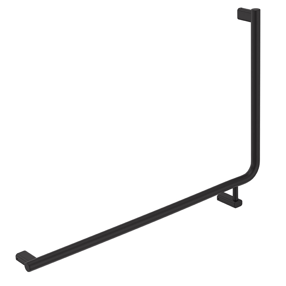90 Degree Care Slimline Left-Hand Grab Rail - Matte Black