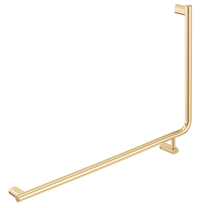 90 Degree Care Slimline Left-Hand Grab Rail - Urban Brass