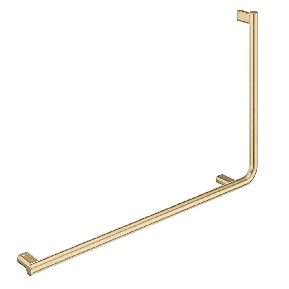 Independent Living, 90 Degree Care Slimline Left-Hand Grab Rail - Urban Brass