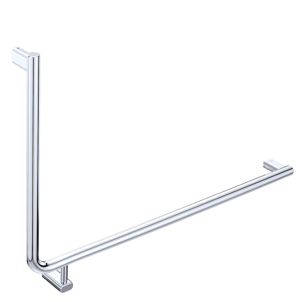 90 Degree Care Slimline Right-Hand Grab Rail - Stainless Steel
