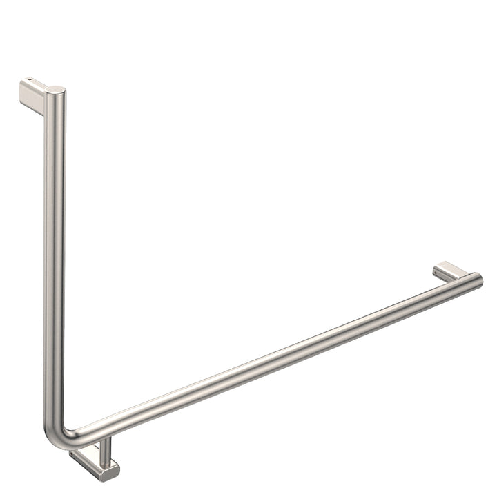 90 Degree Care Slimline Right-Hand Grab Rail - Brushed Nickel