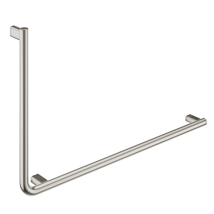 Independent Living, 90 Degree Care Slimline Right-Hand Grab Rail - Brushed Nickel