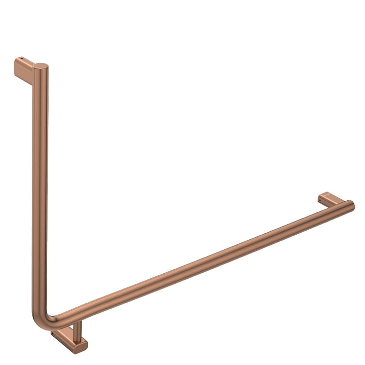 90 Degree Care Slimline Right-Hand Grab Rail - Brushed Copper