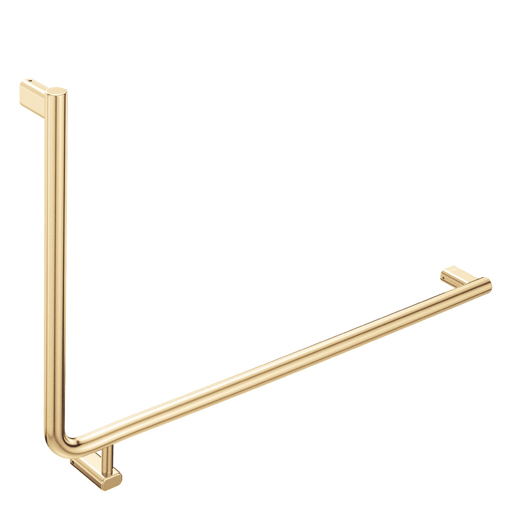 90 Degree Care Slimline Right-Hand Grab Rail - Urban Brass