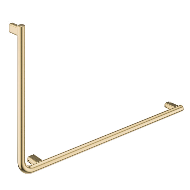 Independent Living, 90 Degree Care Slimline Right-Hand Grab Rail - Urban Brass