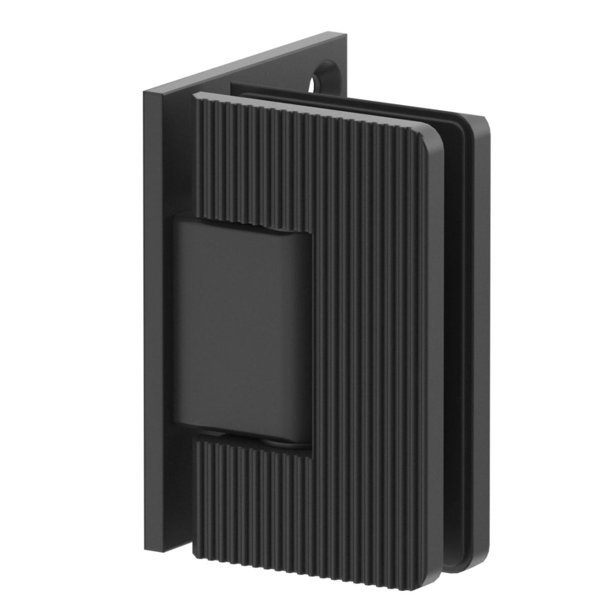 Shower Screen Hinge - Fluted - Glass To Wall - BLK