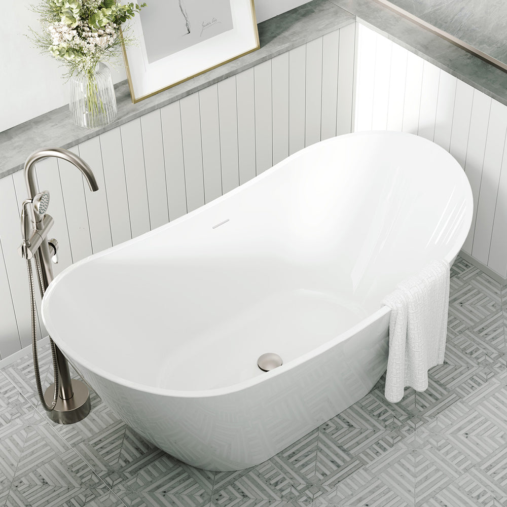 Paola Freestanding Acrylic Bath with Overflow, 1500mm - Fienza image 5