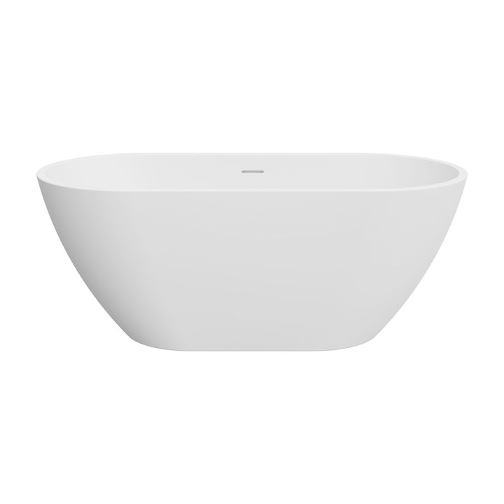 Koko Freestanding Acrylic Bath, 1500mm with Overflow, Matte White - Fienza image 2