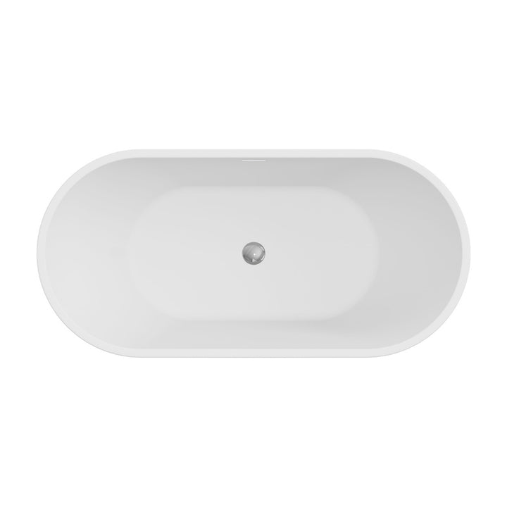 Koko Freestanding Acrylic Bath, 1500mm with Overflow, Matte White - Fienza image 3