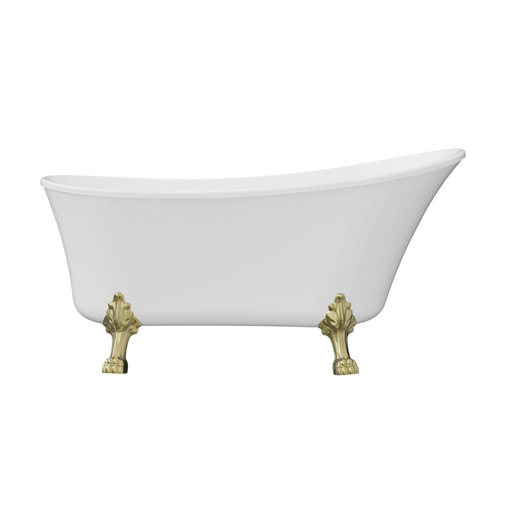 Clawfoot Freestanding Acrylic Bath, 1500mm, Urban Brass Feet - Fienza image 2