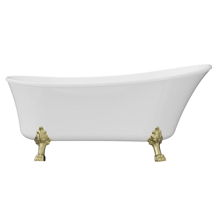 Clawfoot Freestanding Acrylic Bath, 1700mm, Urban Brass Feet - Fienza image 2