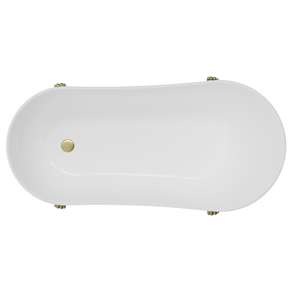 Clawfoot Freestanding Acrylic Bath, 1700mm, Urban Brass Feet - Fienza image 3