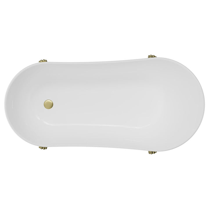 Clawfoot Freestanding Acrylic Bath, 1700mm, Urban Brass Feet - Fienza image 3
